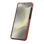 Custodia per telefono Melkco in vera pelle con texture litchi e chiusura magnetica, copertura parziale., For Samsung Galaxy S24 5G