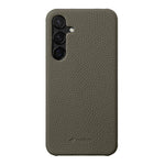 Custodia per telefono Melkco in vera pelle con texture litchi e chiusura magnetica, copertura parziale., For Samsung Galaxy S24 5G