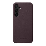 Custodia per telefono Melkco in vera pelle con texture litchi e chiusura magnetica, copertura parziale., For Samsung Galaxy S24 5G