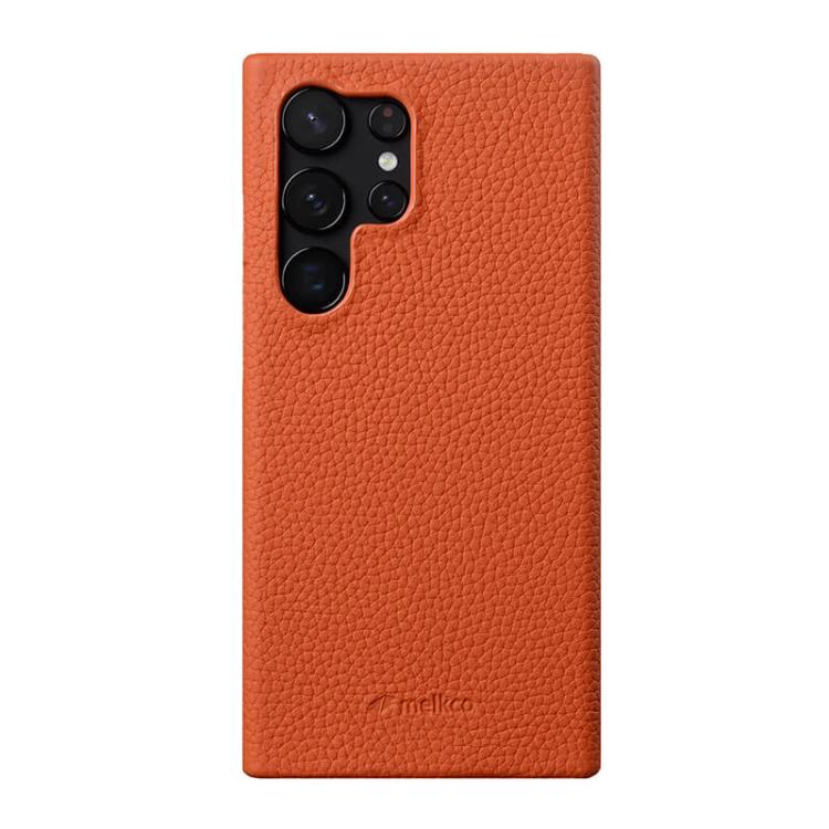 Custodia per telefono Melkco in vera pelle con texture litchi e chiusura magnetica, copertura parziale., For Samsung Galaxy S25 Ultra 5G, For Samsung Galaxy S24 Ultra 5G, For Samsung Galaxy S24+ 5G