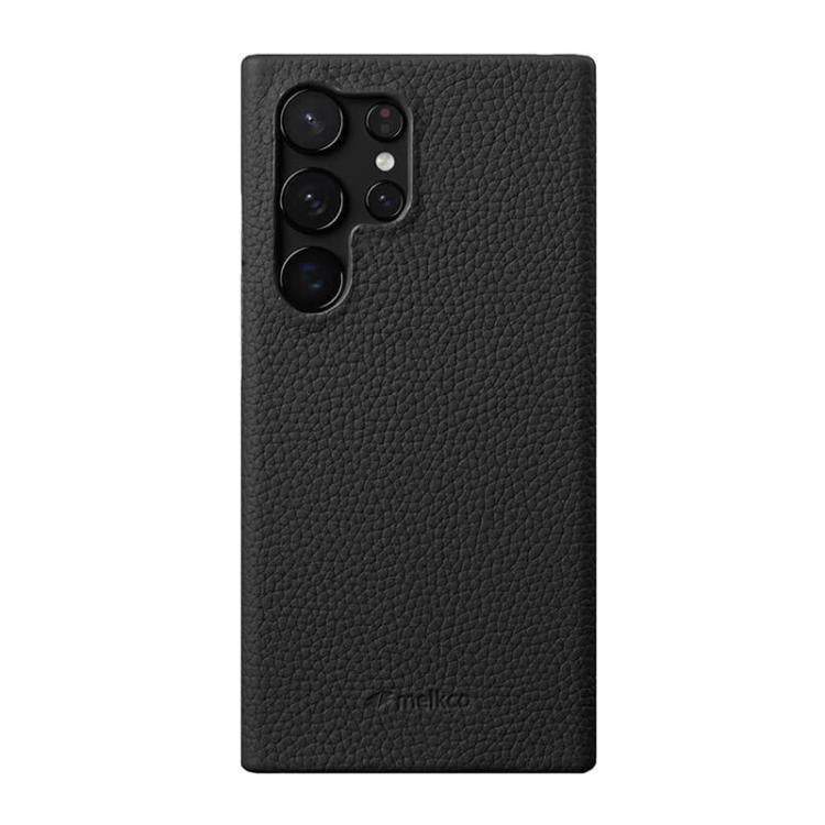 Custodia per telefono Melkco in vera pelle con texture litchi e chiusura magnetica, copertura parziale., For Samsung Galaxy S25 Ultra 5G, For Samsung Galaxy S24 Ultra 5G, For Samsung Galaxy S24+ 5G