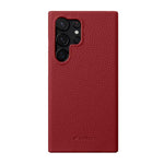 Custodia per telefono Melkco in vera pelle con texture litchi e chiusura magnetica, copertura parziale., For Samsung Galaxy S25 Ultra 5G, For Samsung Galaxy S24 Ultra 5G, For Samsung Galaxy S24+ 5G