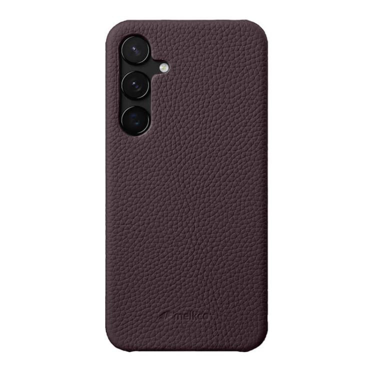 Custodia per telefono Melkco in vera pelle con texture litchi e chiusura magnetica, copertura parziale., For Samsung Galaxy S25 Ultra 5G, For Samsung Galaxy S24 Ultra 5G, For Samsung Galaxy S24+ 5G