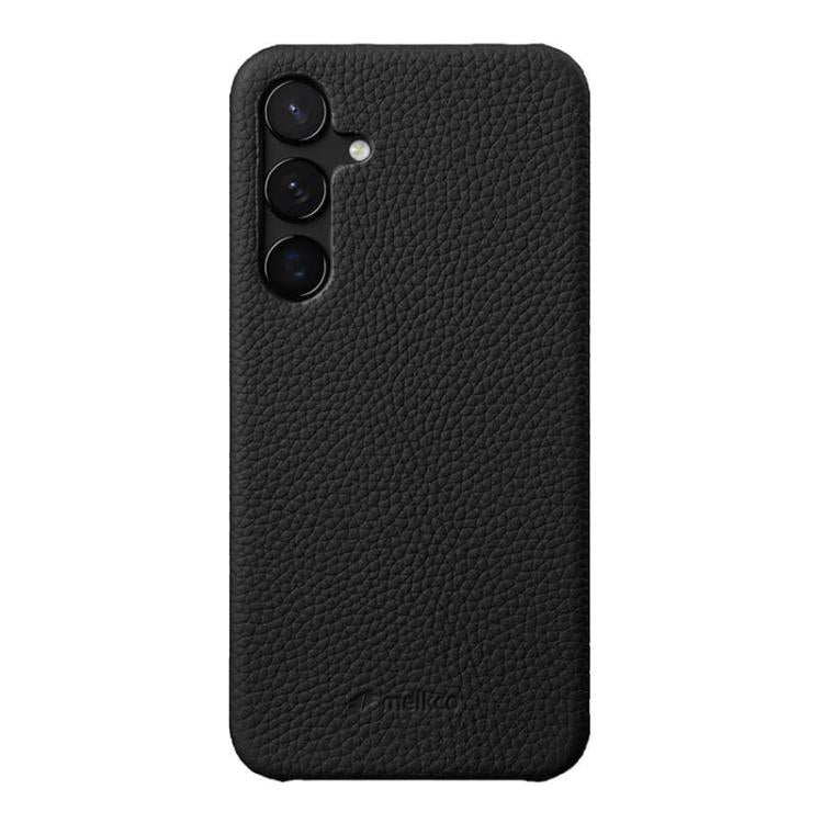 Custodia per telefono Melkco in vera pelle con texture litchi e chiusura magnetica, copertura parziale., For Samsung Galaxy S25 Edge 5G, For Samsung Galaxy S25 5G, For Samsung Galaxy S25+ 5G