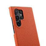 Custodia per telefono Melkco in vera pelle con texture litchi e chiusura magnetica, copertura parziale., For Samsung Galaxy S25 Ultra 5G, For Samsung Galaxy S24 Ultra 5G, For Samsung Galaxy S24+ 5G