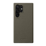 Custodia per telefono Melkco in vera pelle con texture litchi e chiusura magnetica, copertura parziale., For Samsung Galaxy S25 Ultra 5G, For Samsung Galaxy S24 Ultra 5G, For Samsung Galaxy S24+ 5G