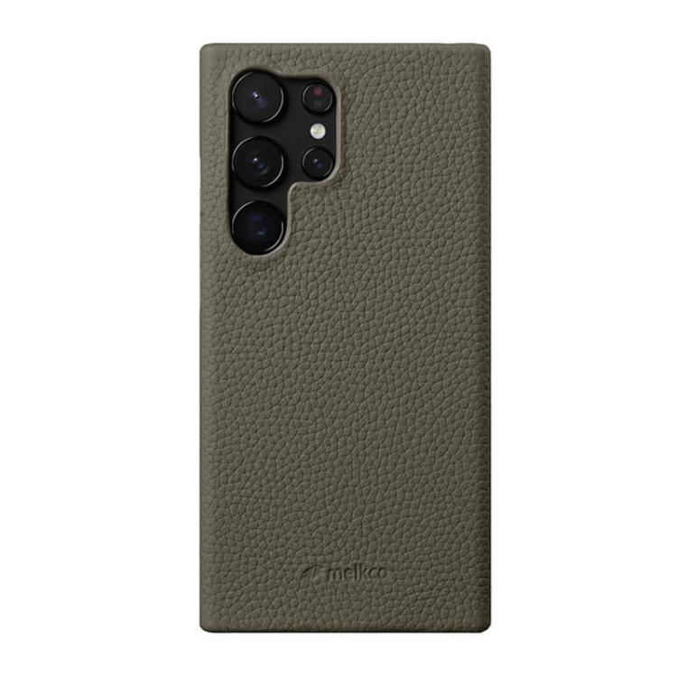 Custodia per telefono Melkco in vera pelle con texture litchi e chiusura magnetica, copertura parziale., For Samsung Galaxy S25 Ultra 5G, For Samsung Galaxy S24 Ultra 5G, For Samsung Galaxy S24+ 5G