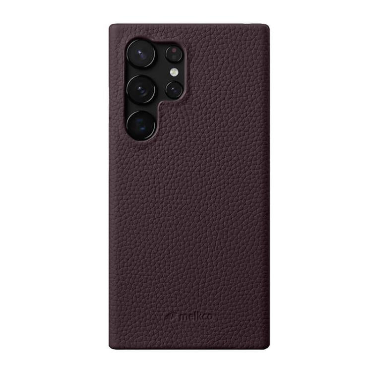 Custodia per telefono Melkco in vera pelle con texture litchi e chiusura magnetica, copertura parziale., For Samsung Galaxy S25 Ultra 5G, For Samsung Galaxy S24 Ultra 5G, For Samsung Galaxy S24+ 5G