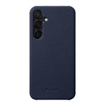 Custodia per telefono Melkco in vera pelle con texture litchi e chiusura magnetica, copertura parziale., For Samsung Galaxy S25 Edge 5G, For Samsung Galaxy S25 5G, For Samsung Galaxy S25+ 5G