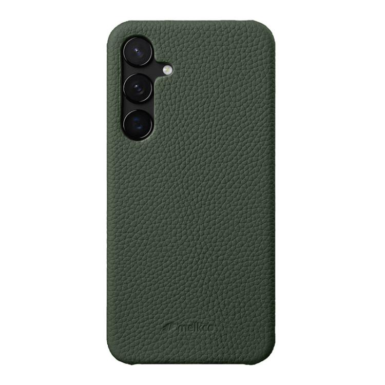 Custodia per telefono Melkco in vera pelle con texture litchi e chiusura magnetica, copertura parziale., For Samsung Galaxy S25 Edge 5G, For Samsung Galaxy S25 5G, For Samsung Galaxy S25+ 5G