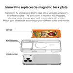 Custodia magnetica per telefono con motivo a cane rosso e verde e mela., For iPhone 17 Pro Max, For iPhone 17 Pro, For iPhone 17, For iPhone Air
