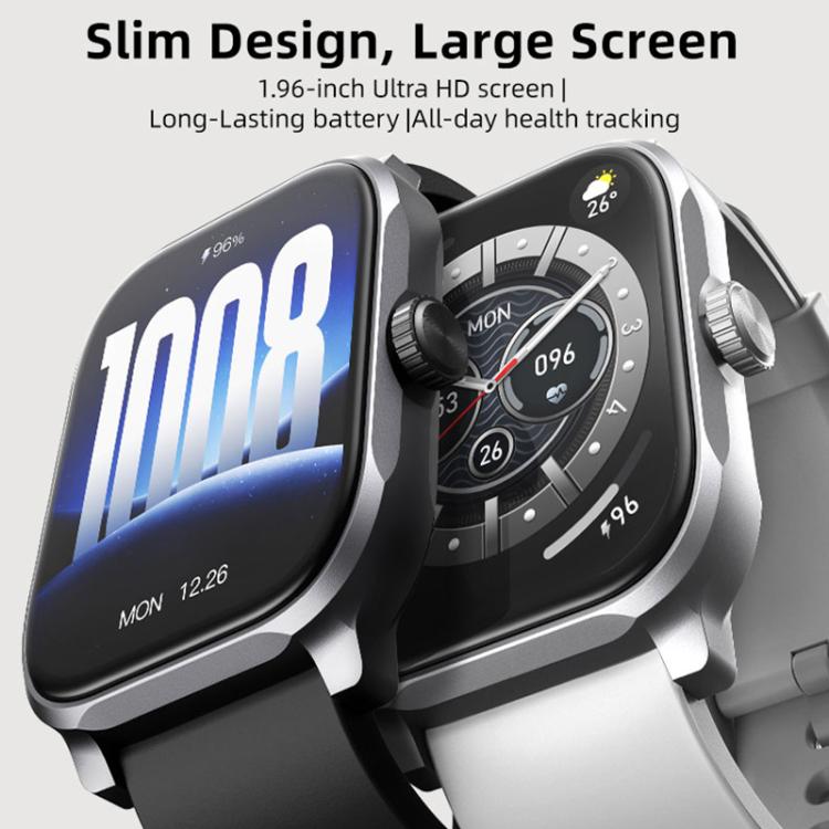 Smartwatch GTS12 con ampio schermo Ultra HD da 1,96 pollici, chiamate Bluetooth e supporto per il monitoraggio della salute.