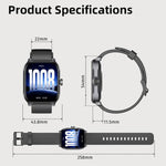 Smartwatch GTS12 con ampio schermo Ultra HD da 1,96 pollici, chiamate Bluetooth e supporto per il monitoraggio della salute.