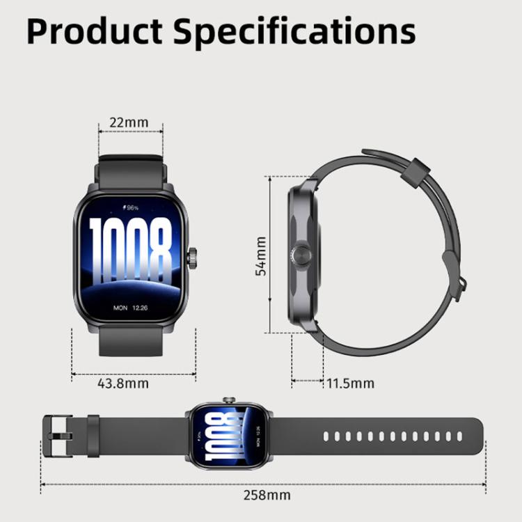 Smartwatch GTS12 con ampio schermo Ultra HD da 1,96 pollici, chiamate Bluetooth e supporto per il monitoraggio della salute.