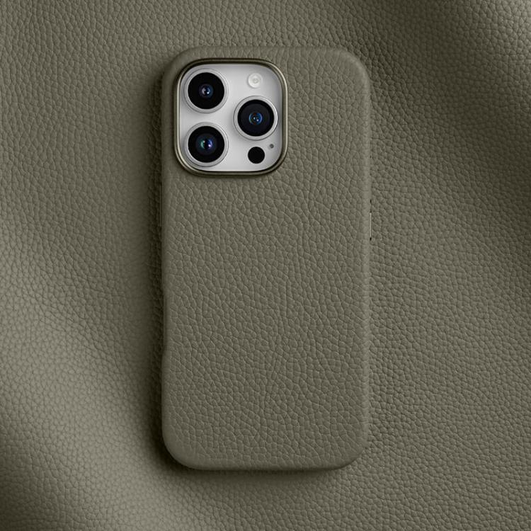 Custodia per telefono Melkco in vera pelle con texture litchi, magnetica e copertura completa., For iPhone 16 Pro Max, For iPhone 16 Pro, For iPhone 16 Plus