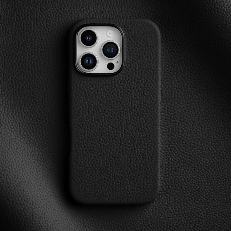 Custodia per telefono Melkco in vera pelle con texture litchi, magnetica e copertura completa., For iPhone 16 Pro Max, For iPhone 16 Pro, For iPhone 16 Plus