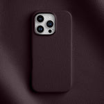Custodia per telefono Melkco in vera pelle con texture litchi, magnetica e copertura completa., For iPhone 16 Pro Max, For iPhone 16 Pro, For iPhone 16 Plus