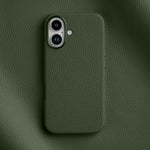 Custodia per telefono Melkco in vera pelle con texture litchi, magnetica e copertura completa., For iPhone 16