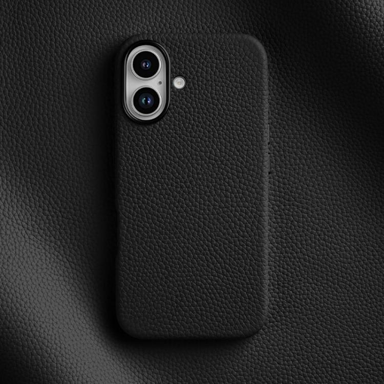 Custodia per telefono Melkco in vera pelle con texture litchi, magnetica e copertura completa., For iPhone 16 Pro Max, For iPhone 16 Pro, For iPhone 16 Plus