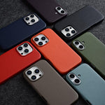 Custodia per telefono Melkco in vera pelle con texture litchi, magnetica e copertura completa., For iPhone 16