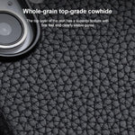 Custodia per telefono Melkco in vera pelle con texture litchi, magnetica e copertura completa., For iPhone 16