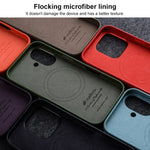Custodia per telefono Melkco in vera pelle con texture litchi, magnetica e copertura completa., For iPhone 16