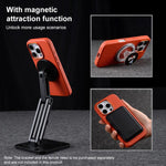 Custodia per telefono Melkco in vera pelle con texture litchi, magnetica e copertura completa., For iPhone 16