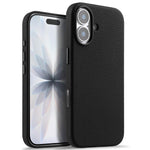 melkco Custodia per telefono in vera pelle con texture litchi, copertura completa magnetica e pulsante AI, For iPhone 17, For iPhone Air