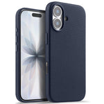 melkco Custodia per telefono in vera pelle con texture litchi, copertura completa magnetica e pulsante AI, For iPhone 17, For iPhone Air