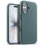 melkco Custodia per telefono in vera pelle con texture litchi, copertura completa magnetica e pulsante AI, For iPhone 17, For iPhone Air