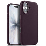 melkco Custodia per telefono in vera pelle con texture litchi, copertura completa magnetica e pulsante AI, For iPhone 17, For iPhone Air