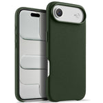 melkco Custodia per telefono in vera pelle con texture litchi, copertura completa magnetica e pulsante AI, For iPhone 17, For iPhone Air