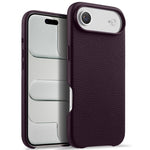 melkco Custodia per telefono in vera pelle con texture litchi, copertura completa magnetica e pulsante AI, For iPhone 17, For iPhone Air