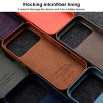 melkco Custodia per telefono in vera pelle con texture litchi, copertura completa magnetica e pulsante AI, For iPhone 17 Pro Max, For iPhone 17 Pro