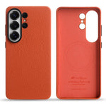 Custodia per telefono Melkco in vera pelle con texture litchi e copertura totale magnetica., For Samsung Galaxy S26+ 5G, For Samsung Galaxy S26 Ultra 5G, For Samsung Galaxy S26 5G