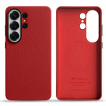 Custodia per telefono Melkco in vera pelle con texture litchi e copertura totale magnetica., For Samsung Galaxy S26+ 5G, For Samsung Galaxy S26 Ultra 5G, For Samsung Galaxy S26 5G