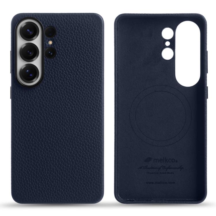 Custodia per telefono Melkco in vera pelle con texture litchi e copertura totale magnetica., For Samsung Galaxy S26+ 5G, For Samsung Galaxy S26 Ultra 5G, For Samsung Galaxy S26 5G