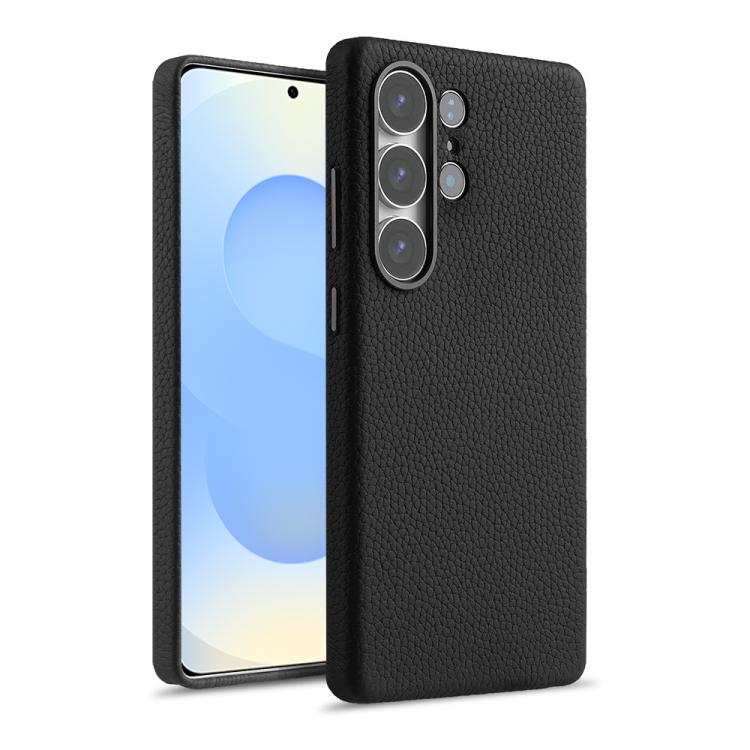 Custodia per telefono Melkco in vera pelle con texture litchi e copertura totale magnetica., For Samsung Galaxy S25 5G, For Samsung Galaxy S25+ 5G, For Samsung Galaxy S25 Ultra 5G