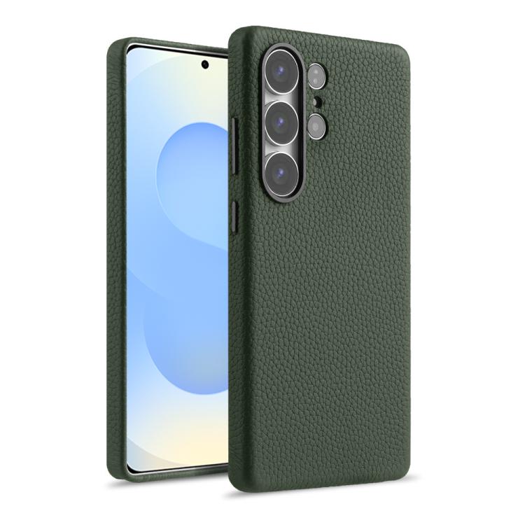 Custodia per telefono Melkco in vera pelle con texture litchi e copertura totale magnetica., For Samsung Galaxy S25 5G, For Samsung Galaxy S25+ 5G, For Samsung Galaxy S25 Ultra 5G