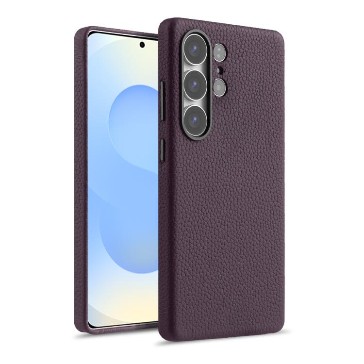 Custodia per telefono Melkco in vera pelle con texture litchi e copertura totale magnetica., For Samsung Galaxy S25 5G, For Samsung Galaxy S25+ 5G, For Samsung Galaxy S25 Ultra 5G