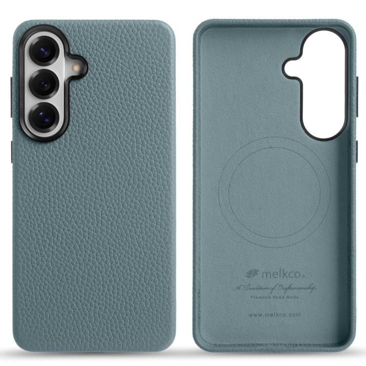 Custodia per telefono Melkco in vera pelle con texture litchi e copertura totale magnetica., For Samsung Galaxy S26+ 5G, For Samsung Galaxy S26 Ultra 5G, For Samsung Galaxy S26 5G