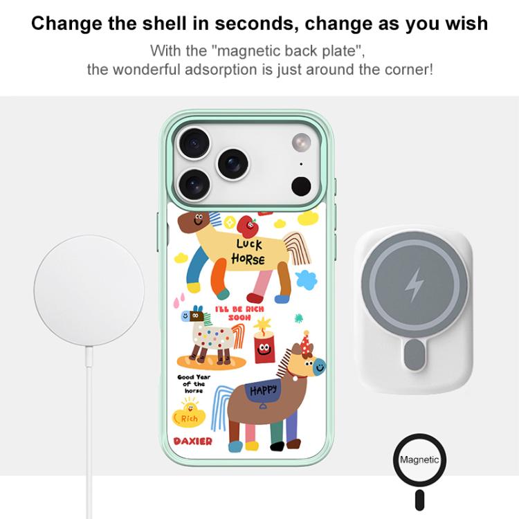 Custodia per telefono magnetica con motivo "Diventa ricco subito", For iPhone 15 Pro Max, For iPhone 15 Pro