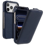melkco Custodia per telefono in vera pelle con motivo litchi, apertura verticale magnetica, For iPhone 17 Pro Max, For iPhone 17 Pro, For iPhone 17, For iPhone Air