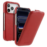melkco Custodia per telefono in vera pelle con motivo litchi, apertura verticale magnetica, For iPhone 17 Pro Max, For iPhone 17 Pro, For iPhone 17, For iPhone Air