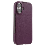melkco Custodia per telefono in vera pelle con motivo litchi, apertura verticale magnetica, For iPhone 17, For iPhone Air