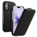melkco Custodia per telefono in vera pelle con motivo litchi, apertura verticale magnetica, For iPhone 17 Pro Max, For iPhone 17 Pro, For iPhone 17, For iPhone Air