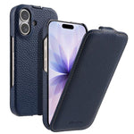 melkco Custodia per telefono in vera pelle con motivo litchi, apertura verticale magnetica, For iPhone 17 Pro Max, For iPhone 17 Pro, For iPhone 17, For iPhone Air