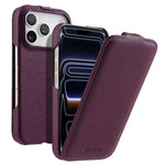 melkco Custodia per telefono in vera pelle con motivo litchi, apertura verticale magnetica, For iPhone 17 Pro Max, For iPhone 17 Pro, For iPhone 17, For iPhone Air