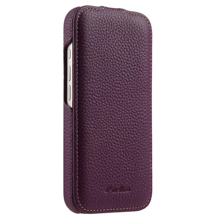 melkco Custodia per telefono in vera pelle con motivo litchi, apertura verticale magnetica, For iPhone 17 Pro Max, For iPhone 17 Pro, For iPhone 17, For iPhone Air