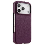 melkco Custodia per telefono in vera pelle con motivo litchi, apertura verticale magnetica, For iPhone 17 Pro Max, For iPhone 17 Pro, For iPhone 17, For iPhone Air